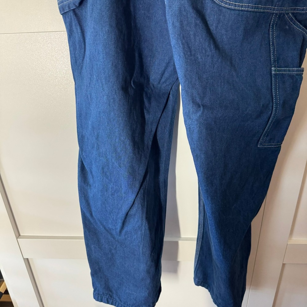 Liberty Overalls Denim Blue Bib Style Classic Workwear Zip Front Pockets 40 X 32 - Picture 14 of 16